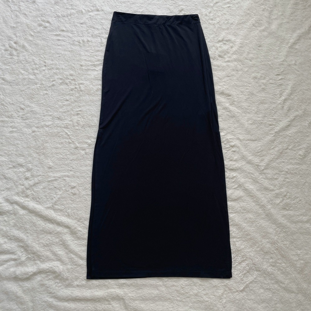 Splendid SunSoft UPF 50+ Midi Skirt Black Lenzing Modal Side Slit Size XS